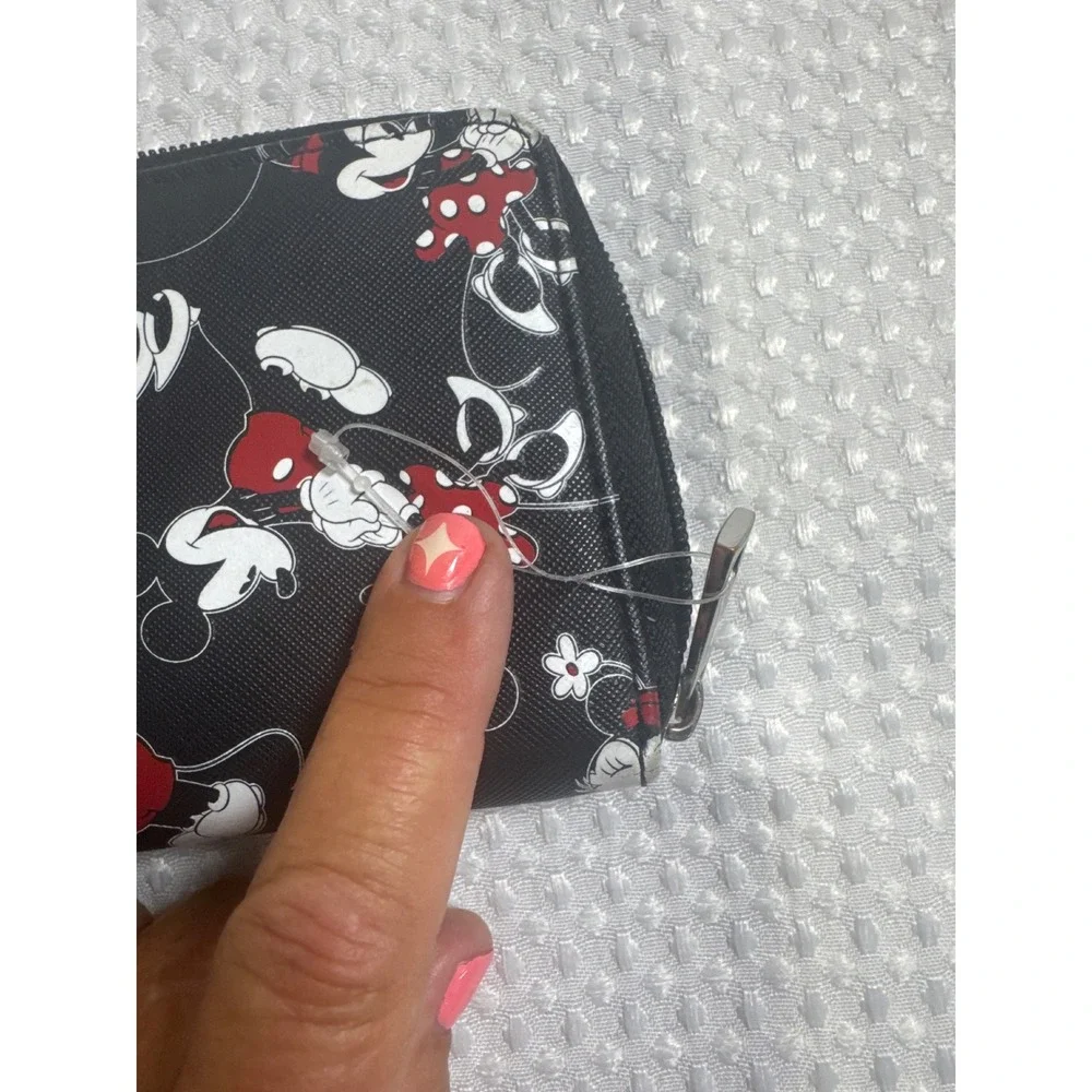 Disney Zip Around Wallet Women OS Black Like New Mickey Minnie Mouse Print